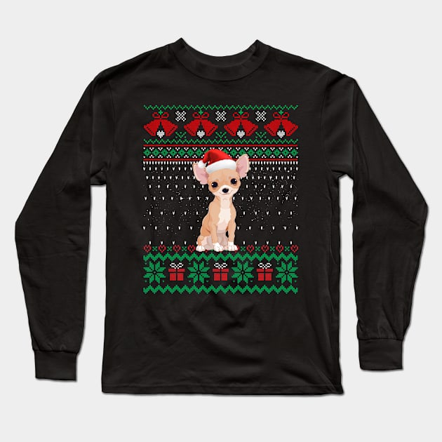 Chihuahua Dog Lover Ugly Christmas Sweater Xmas Gift Family Long Sleeve T-Shirt by Maccita